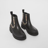 Thumbnail for your product : Burberry Childrens Vintage Check Detail Leather Chelsea Boots