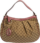 Thumbnail for your product : Gucci Old Rose/Beige GG Canvas and Leather Medium Sukey Hobo