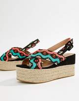 Thumbnail for your product : ASOS Design DESIGN Trio Espadrille Wedge Sandals