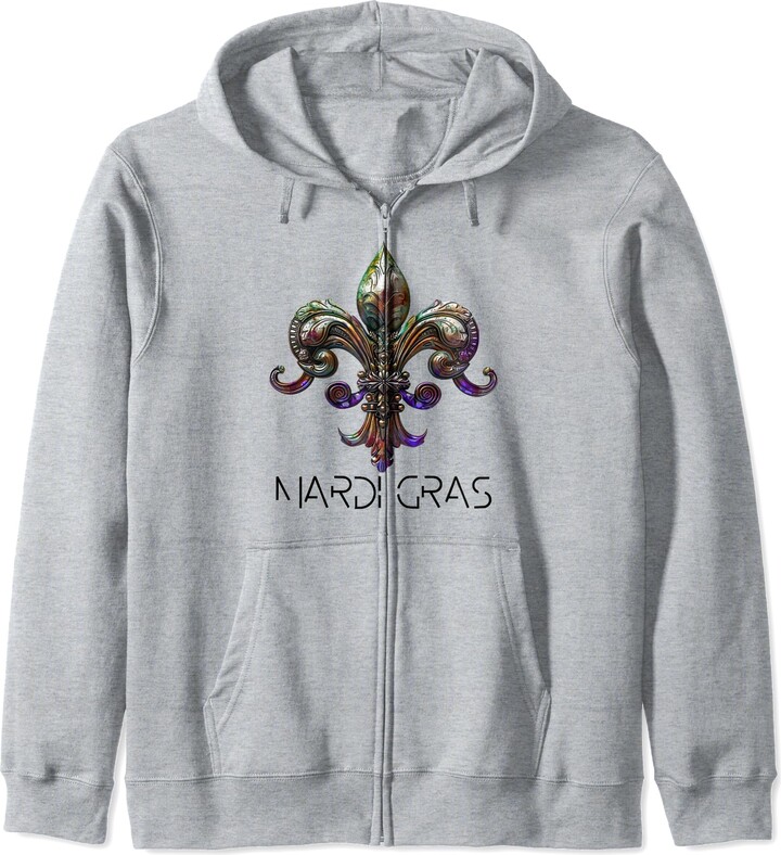 mardi gras zip up hoodie