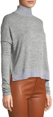Rag & Bone Bowery Dropped-Shoulder Button-Back Turtleneck Sweater