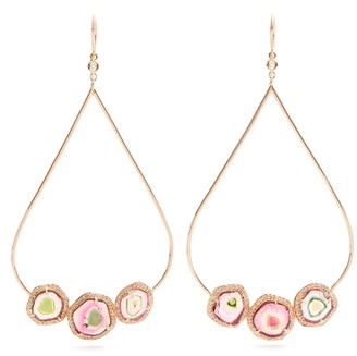 Jacquie Aiche Diamond, tourmaline & rose-gold earrings