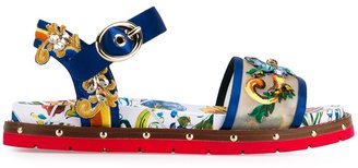 Dolce & Gabbana embellished floral print sandals