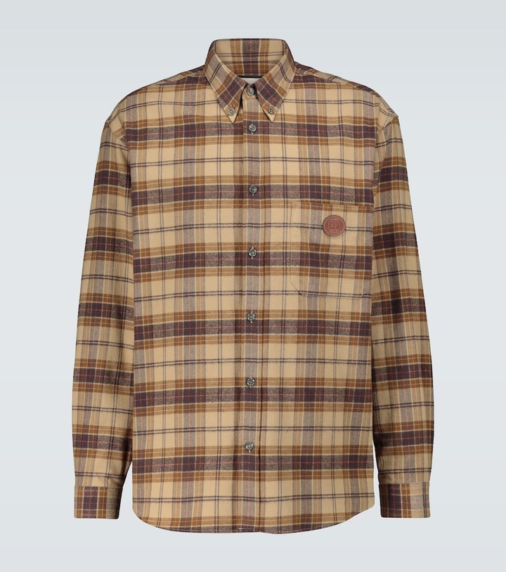 Gucci Checked flannel shirt ShopStyle