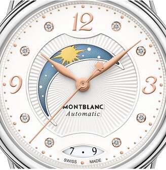 Montblanc Bohème Stainless Steel, Diamond & Leather Strap Day-Night Watch