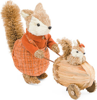 TJMAXX 11In Squirrel Pushing Acorn Carriage