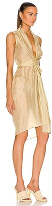 Rick Owens Sleeveless Wrap Dress in Cream