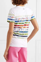 Thumbnail for your product : Rosie Assoulin Swarovski-embellished Striped Cotton-jersey T-shirt - White
