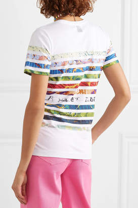 Rosie Assoulin Swarovski-embellished Striped Cotton-jersey T-shirt - White