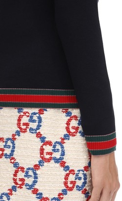 Gucci Wool Knit Cardigan W/web Detail