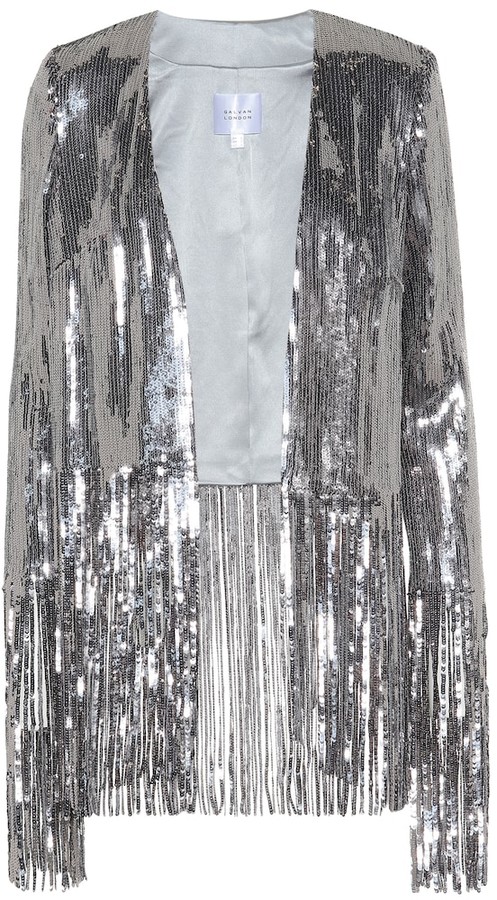 black sequin fringe jacket