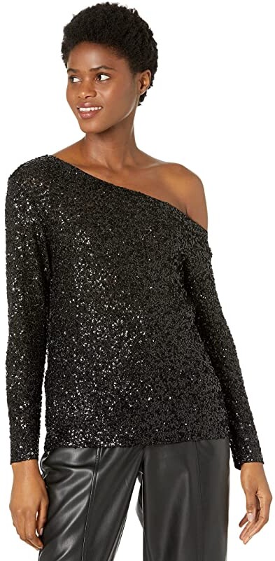 One Shoulder Sequined Top | Shop the world's largest collection of fashion  | ShopStyle