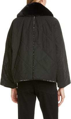 Stand Studio Marlene Faux Fur Collar Quilted Jacket