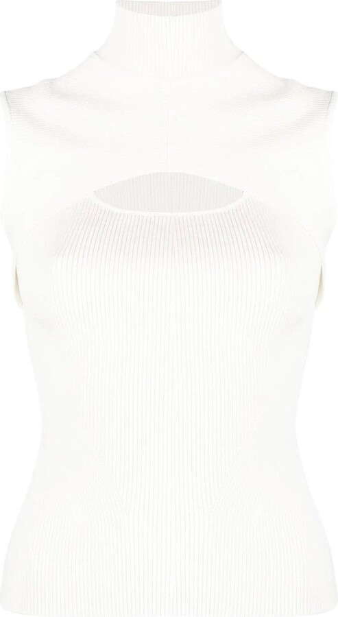 Jonathan Simkhai Easton Turtleneck Cut Out Top