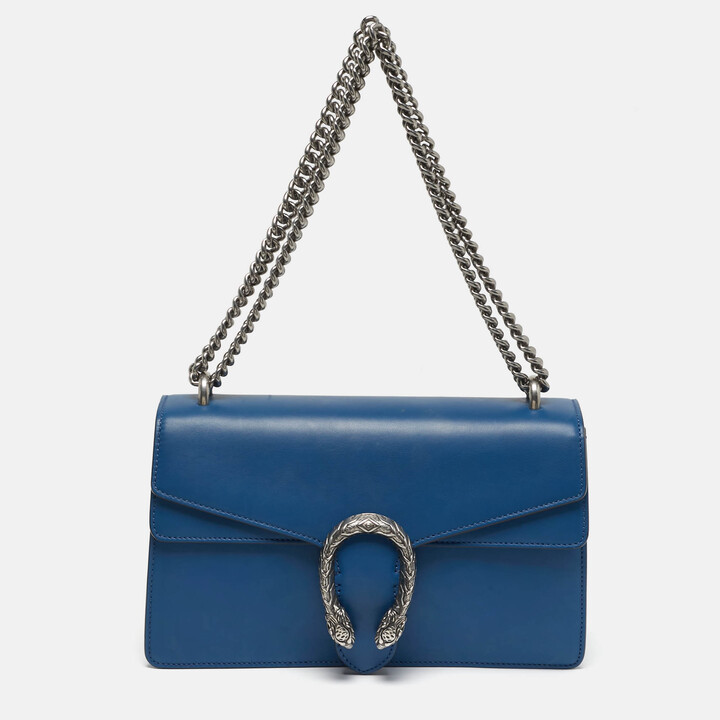 Gucci Dionysus Small Blue Leather Shoulder Bag