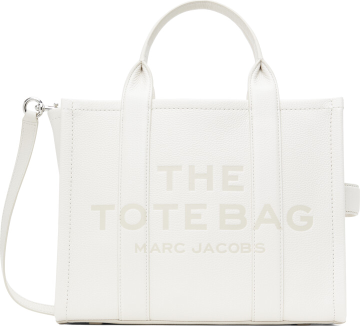 Marc Jacobs White 'The Leather Medium' Tote