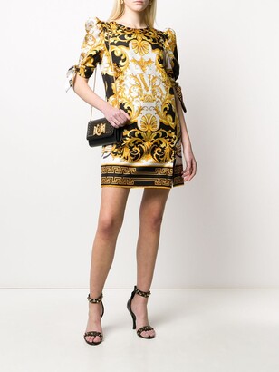 Versace V Barocco print short dress