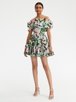 Thumbnail for your product : ODLR Ruffle Detail Hydrangea Off Shoulder Mini Dress