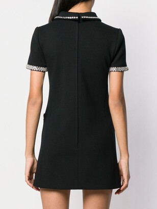 Saint Laurent Embellished Short-Sleeve Dress
