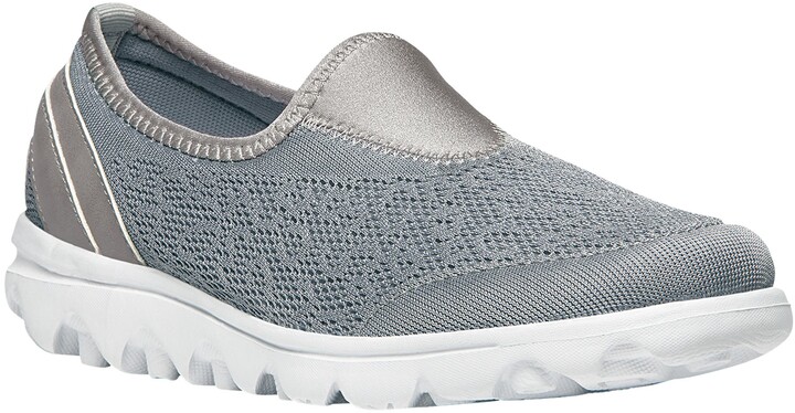 silver slip on sneakers