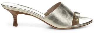 Donald J Pliner SANA, Crinkled Metallic Leather Heeled Sandal