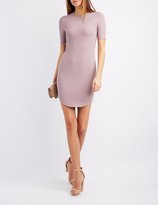 Thumbnail for your product : Charlotte Russe Ribbed Crew Neck Bodycon Dress
