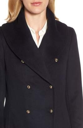 Donna Karan DKNY Wool Blend Felt Shawl Collar Coat