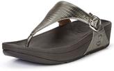 Thumbnail for your product : FitFlop The Skinny Leather Croc Gold Flip Flops