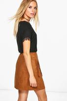 Thumbnail for your product : boohoo Amaya Suedette Tassle Front Mini Skirt