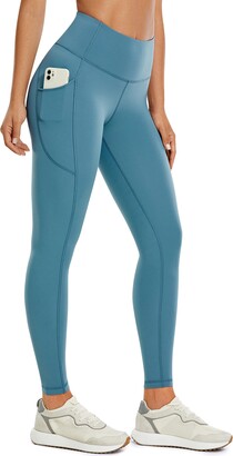 CRZ YOGA Women's Brushed Naked Feeling Sports Leggings High Waist Matte  Soft Yoga Leggings with Pockets - 25 Inches Petrol Blue 12 - ShopStyle  Activewear Trousers