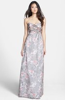 Thumbnail for your product : Amsale 'Amore' Print Silk Chiffon Gown