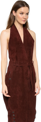 Hermes What Goes Around Comes Around Suede Dress