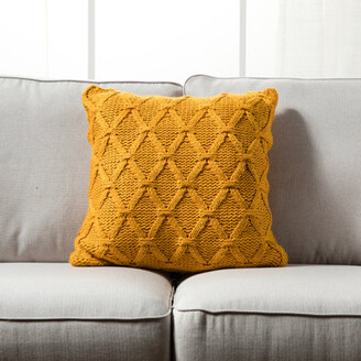 yellow knit pillow