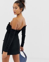 Thumbnail for your product : Another Reason mini dress with ruched neckline and cut out detail
