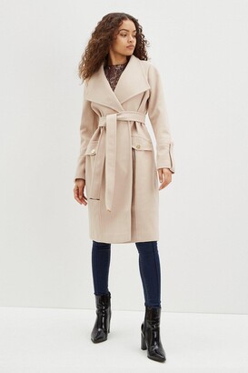Dorothy Perkins Womens Petite Belted Wrap Coat - ShopStyle Jackets