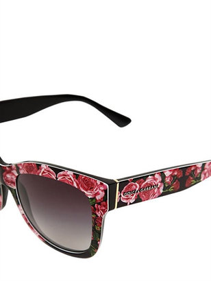Dolce & Gabbana Rose Print Acetate Squared Sunglasses