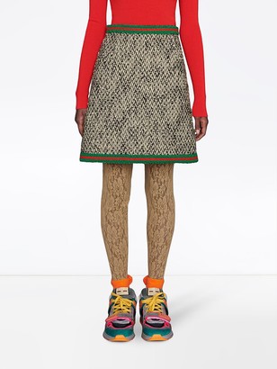 Gucci tweed Web stripe skirt