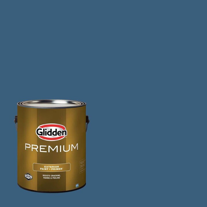 Glidden Premium 1 gal. PPG1160-6 Chinese Porcelain Semi-Gloss Exterior Latex Paint