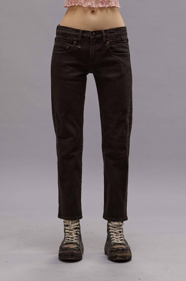 R 13 Women's Boyfriend Straight Jean In Chocolate Brown