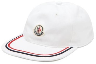 Moncler Tricolour Trim Cotton Baseball Hat - White