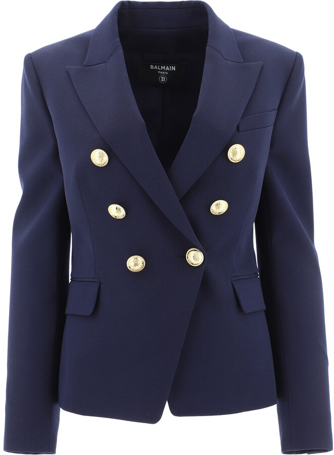 Balmain Navy Blazer | Shop the world's largest collection of fashion |  ShopStyle