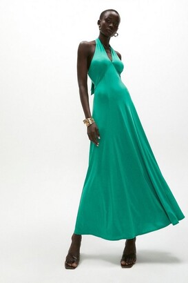 halter lace maxi dress