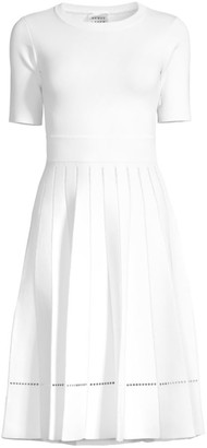 Herve Leger Pleated Fit-&-Flare Dress
