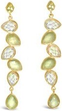 Gem Bazaar Jewellery Green / Gold Stoned Earrings