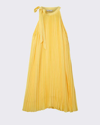 Minimum Sofila Yellow Plisse Summer Dress - Size 34 - Yellow