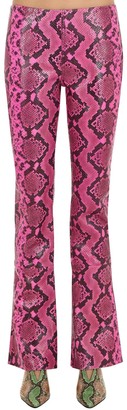 Marques Almeida Boot Cut Snake Printed Leather Pants