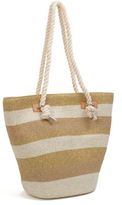 Thumbnail for your product : Magid Striped Large Bucket Tote Bag with Rope Handles