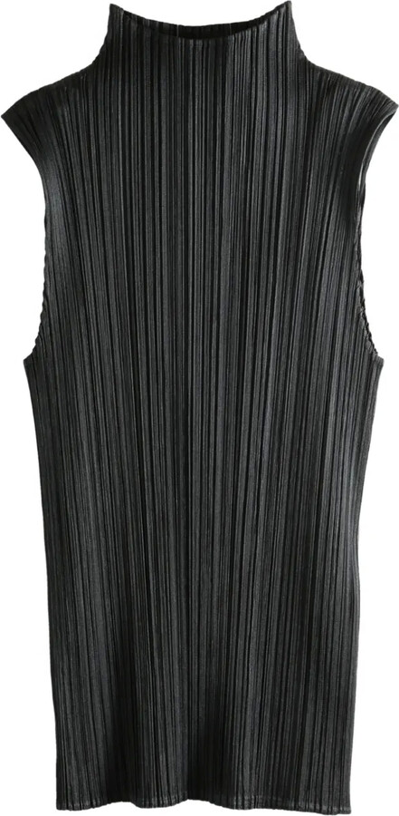 Pleats Please Issey Miyake Pleated High-Neck Top
