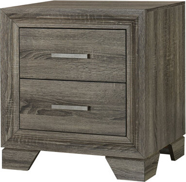 Latitude Run Funston Brown Oak 2-Drawer Nightstand Bedside Table