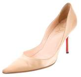 Thumbnail for your product : Christian Louboutin Satin Pointed-Toe Pumps